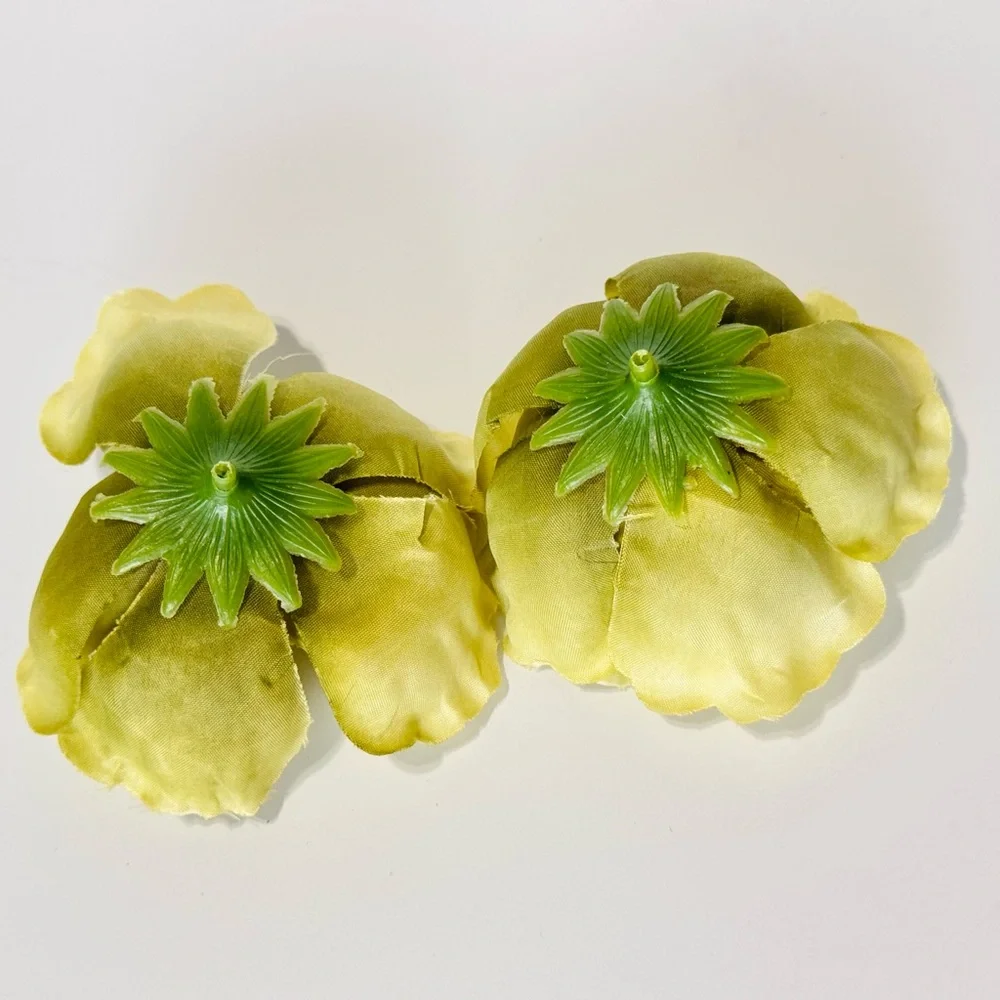 LIFELIKE 2 Olive Green Ranunculus Faux Flowers - Wreath, Wedding, Home Decor